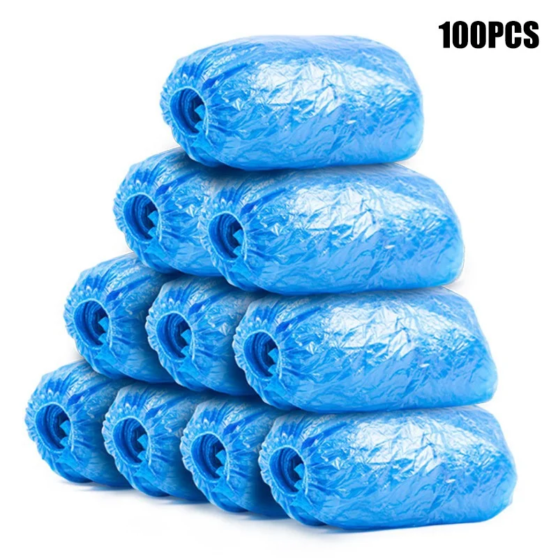 A pile of blue plastic bags stacked on top of each other.